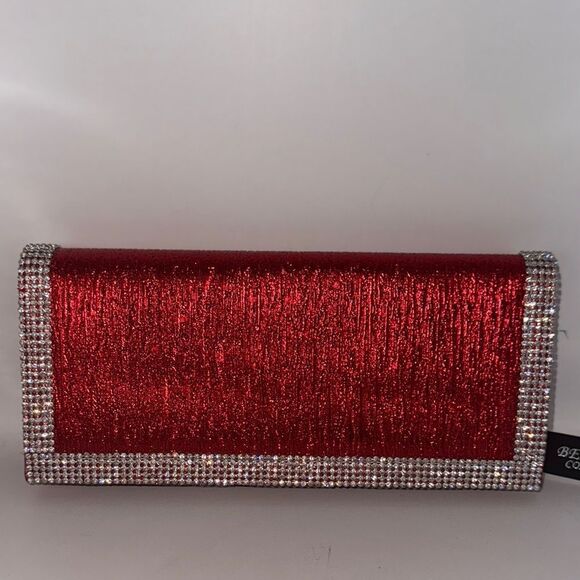 Bella Collection Red Glitter Clutch evening bag - Picture 2 of 5